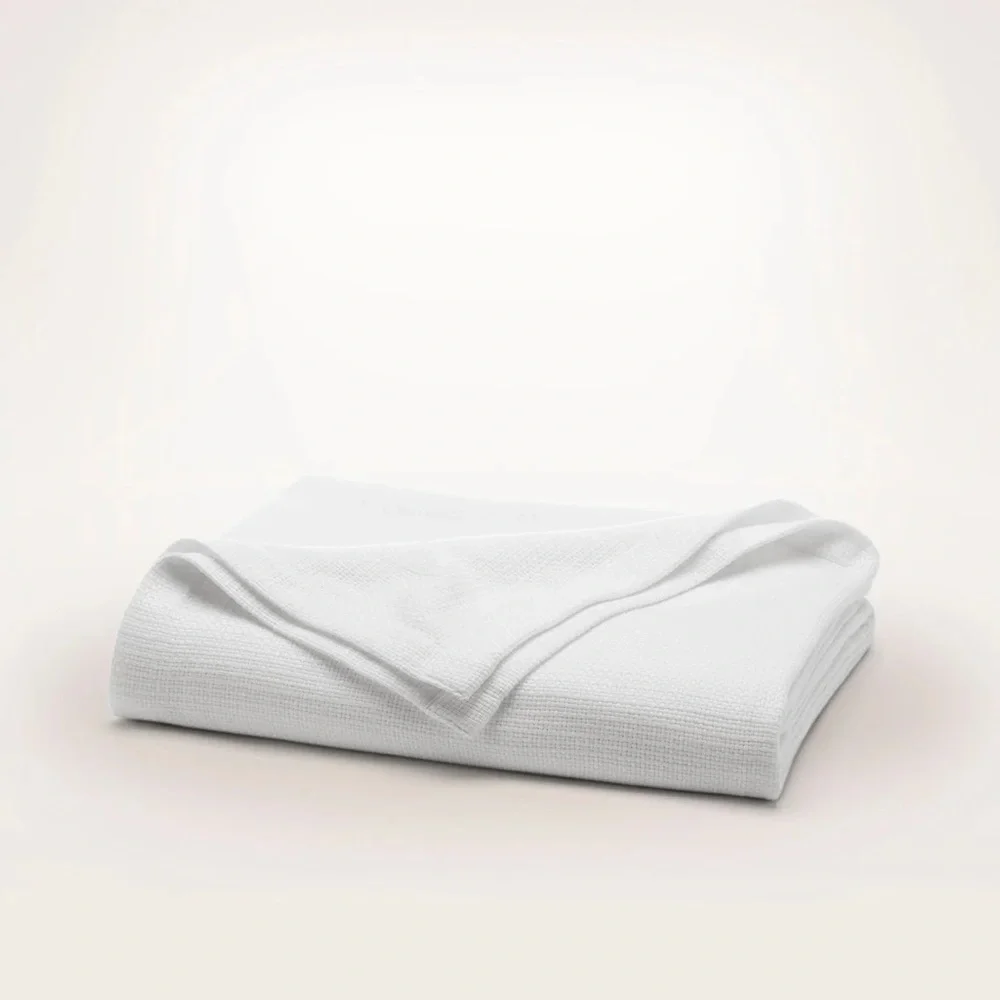 Luxurious White Waffle Blanket